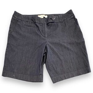 Ann Taylor LOFT Size 8 Charcoal Gray Lightweight Denim Look Bermuda Shorts